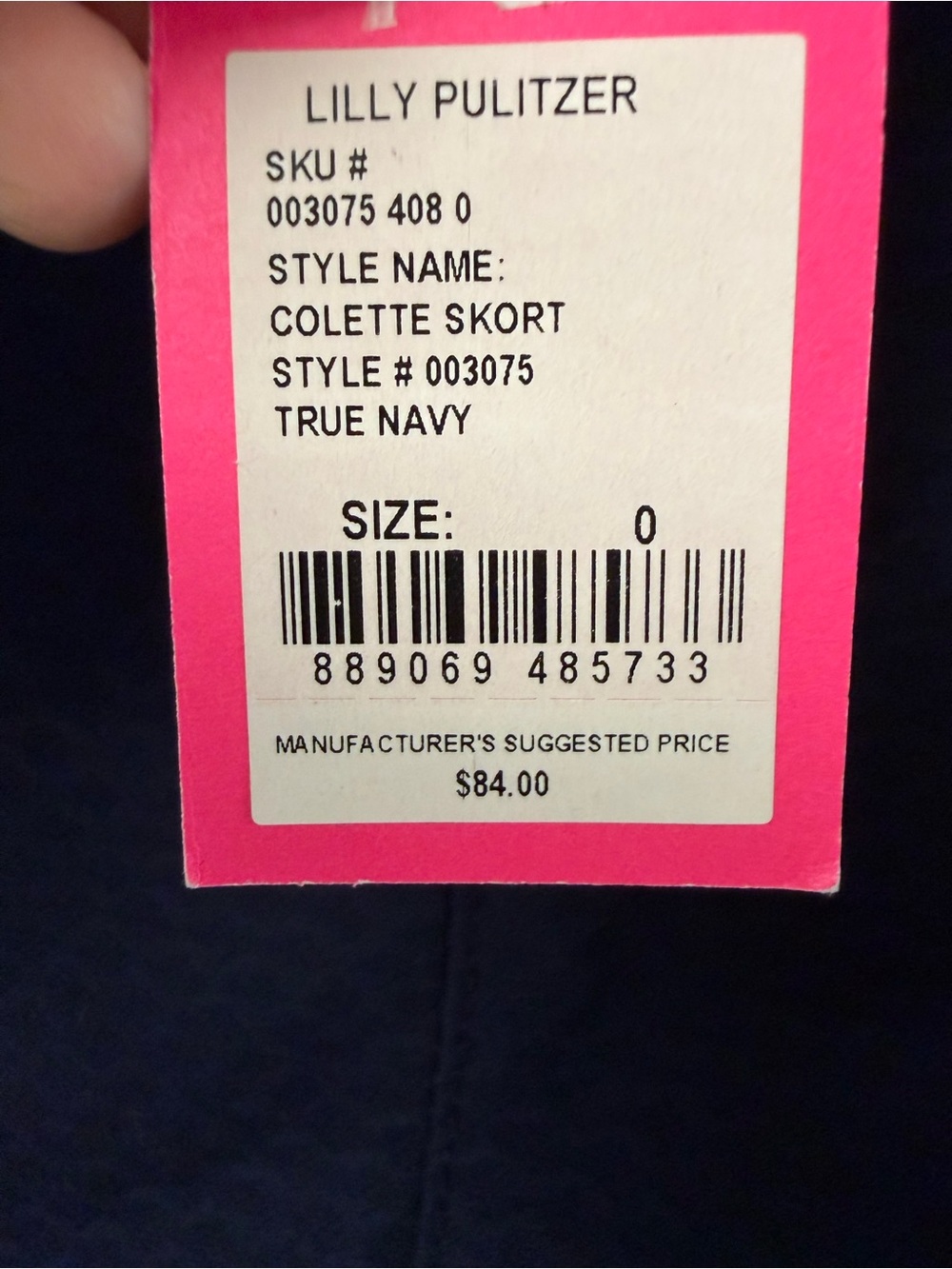 Lilly Pulitzer NWT Colette Skort True‎ Navy Size 0 - Picture 5 of 9